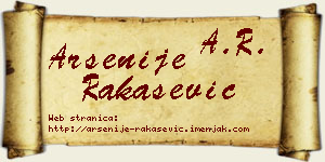 Arsenije Rakašević vizit kartica